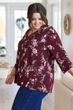 Load image into Gallery viewer, Hometown Classic Top in Wine Floral
