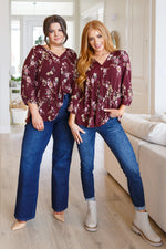 Load image into Gallery viewer, Hometown Classic Top in Wine Floral
