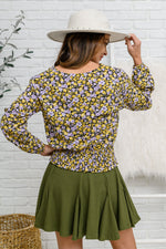 Load image into Gallery viewer, Honey Honey Floral Smocked Blouse in Black
