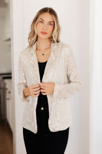 Load image into Gallery viewer, I Know You&#39;re Busy Sequin Blazer
