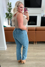 Load image into Gallery viewer, Nora High Rise Rigid Magic Destroy Slim Straight Jeans
