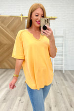 Load image into Gallery viewer, Notched Neck Drop Sleeve Top in Orange
