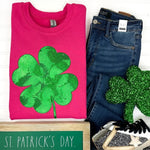Load image into Gallery viewer, PREORDER: Shamrock Sequin Patch Sweatshirt in Two Colors
