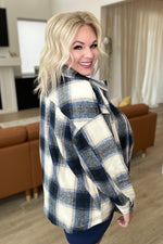 Load image into Gallery viewer, Oversized Longline Plaid Shacket in Navy
