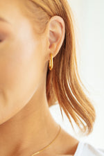 Load image into Gallery viewer, I Turn To You Squared Hoop Earrings
