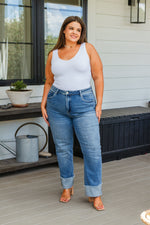 Load image into Gallery viewer, Jones High Rise Cuffed Straight Jeans
