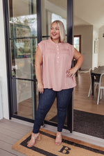 Load image into Gallery viewer, Pleat Detail Button Up Blouse in Pink
