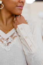 Load image into Gallery viewer, Keeping Notes Lace V Neck Top
