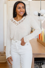 Load image into Gallery viewer, Keeping Notes Lace V Neck Top
