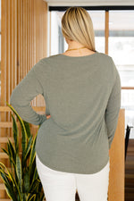 Load image into Gallery viewer, Lacey Long Sleeve V Neck In Olive
