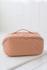 Load image into Gallery viewer, Large Capacity Quilted Makeup Bag in Pink
