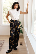 Load image into Gallery viewer, Legendary in Leopard Satin Wide Leg Pants
