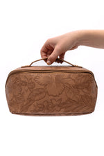 Load image into Gallery viewer, Life In Luxury Large Capacity Cosmetic Bag in Tan
