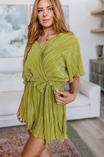 Load image into Gallery viewer, Lovely Life Plisse Romper in Green
