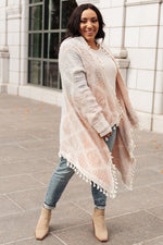 Load image into Gallery viewer, Lined with Tassel Cardigan in Mauve/Blue
