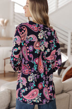 Load image into Gallery viewer, Little Lovely Blouse in Navy Paisley
