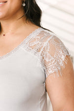 Load image into Gallery viewer, Lovely Lace Tee In Gray
