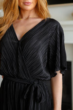 Load image into Gallery viewer, Lovely Life Plisse Romper in Black
