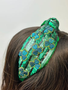 PREORDER: Lucky Clover Beaded Embellished Headband