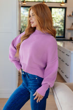 Load image into Gallery viewer, Mags Side Slit Cropped Sweater in Mauve
