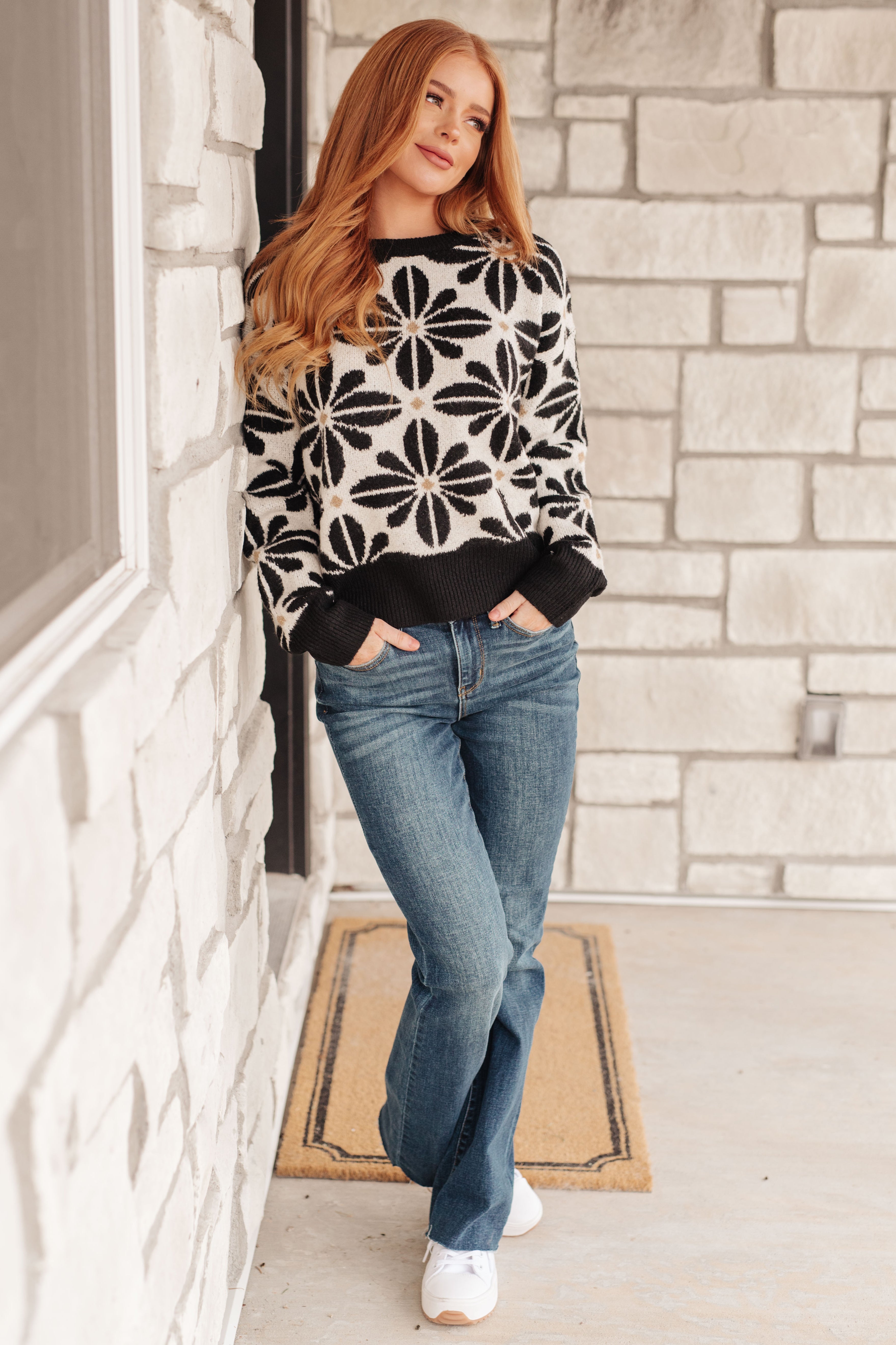 Mid Mod Floral Sweater