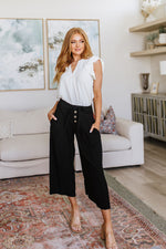 Load image into Gallery viewer, Modern Classic Wide Leg Crop Pants in Black
