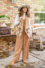 Load image into Gallery viewer, More Than Friends Corduroy Jumpsuit In Camel
