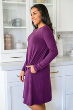 Load image into Gallery viewer, Most Reliable Long Sleeve Knit Dress In Plum
