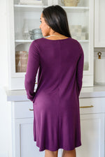 Load image into Gallery viewer, Most Reliable Long Sleeve Knit Dress In Plum
