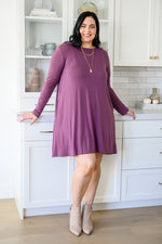 Load image into Gallery viewer, Most Reliable Long Sleeve Knit Dress In Plum
