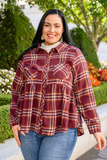 Load image into Gallery viewer, Music In Me Plaid Button Up In Burgundy
