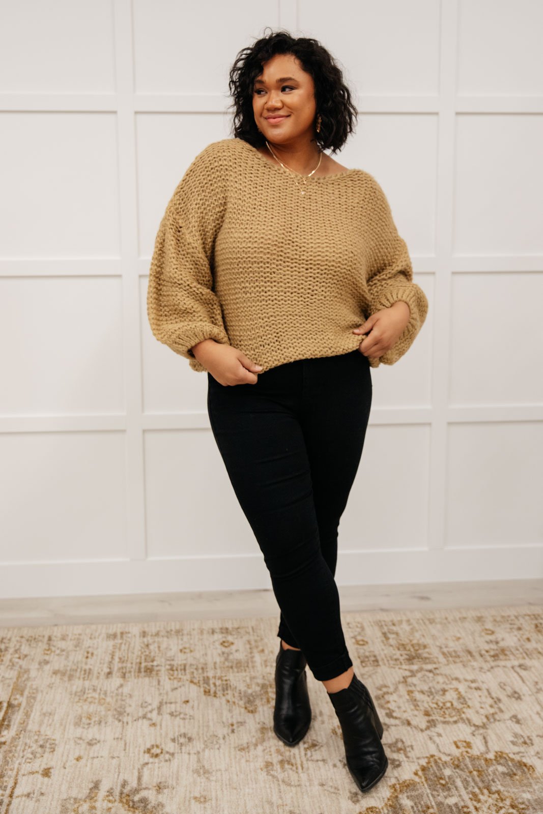 Natural Beauty Knit Sweater in Taupe