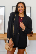 Load image into Gallery viewer, Notting Hill Plaid Lined Blazer in Black
