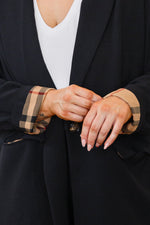 Load image into Gallery viewer, Notting Hill Plaid Lined Blazer in Black
