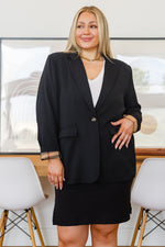 Load image into Gallery viewer, Notting Hill Plaid Lined Blazer in Black
