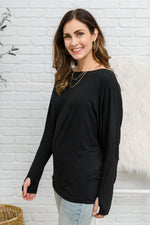 Load image into Gallery viewer, Olyvia Long Sleeve Top In Black
