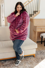 Load image into Gallery viewer, Oversized Velour Blanket Hoodie in Purple

