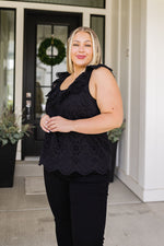 Load image into Gallery viewer, Parisian Stroll Lace Blouse in Black
