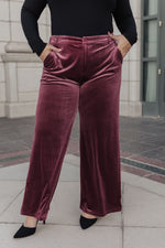 Load image into Gallery viewer, High Society Velvet Wide Leg Trousers
