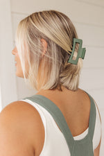 Load image into Gallery viewer, Rectangle Claw Clip in Matte Moss
