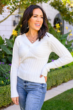 Load image into Gallery viewer, Sasha Fuzzy Twist Detail Sweater In Ivory
