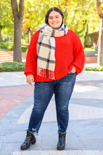 Load image into Gallery viewer, Seasonal Shift Long Sleeve Knit Sweater In Red
