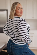 Load image into Gallery viewer, Self Improvement V-Neck Striped Sweater
