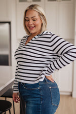 Load image into Gallery viewer, Self Improvement V-Neck Striped Sweater
