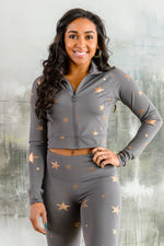 Load image into Gallery viewer, Shine Like A Star Zip Up Workout Jacket
