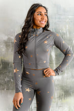 Load image into Gallery viewer, Shine Like A Star Zip Up Workout Jacket
