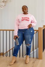 Load image into Gallery viewer, Sleigh All Day Sweatshirt In Pink
