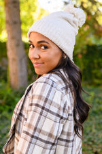 Load image into Gallery viewer, Slouchy Boucle Pom Beanie In Ivory
