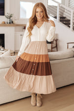 Load image into Gallery viewer, Spice of Life Color Block Midi Dress
