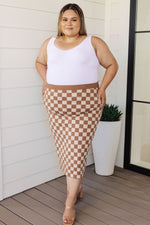Load image into Gallery viewer, Start Your Engines Checkered Midi Skirt
